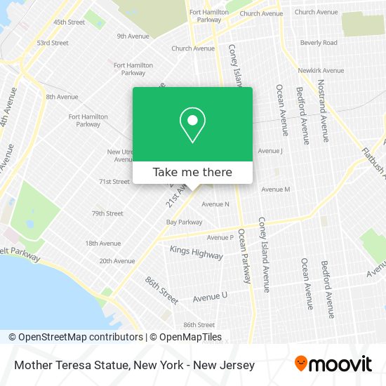 Mother Teresa Statue map