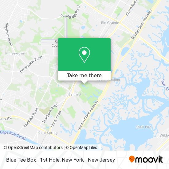 Blue Tee Box - 1st Hole map