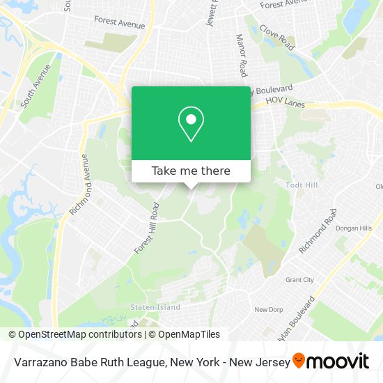 Mapa de Varrazano Babe Ruth League