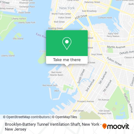 Mapa de Brooklyn-Battery Tunnel Ventilation Shaft