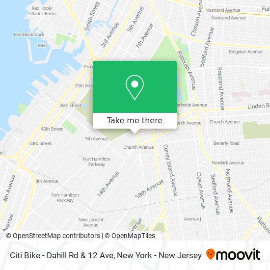 Citi Bike - Dahill Rd & 12 Ave map