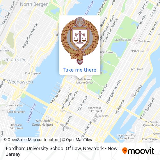 Mapa de Fordham University School Of Law