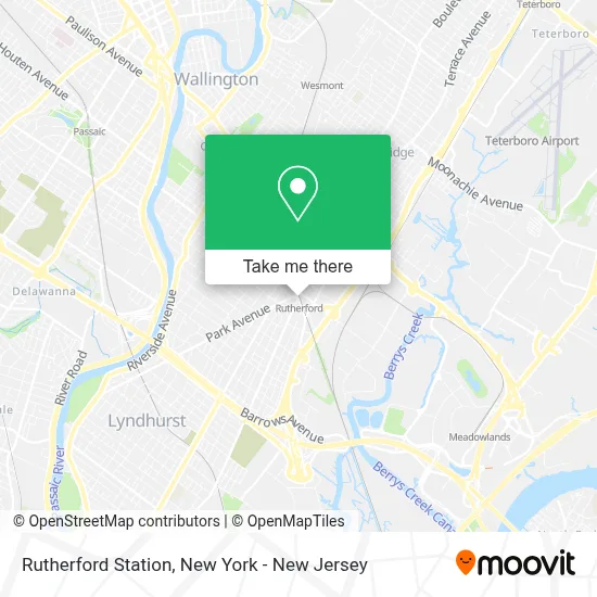 Rutherford Station map