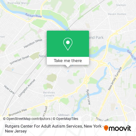 Mapa de Rutgers Center For Adult Autism Services