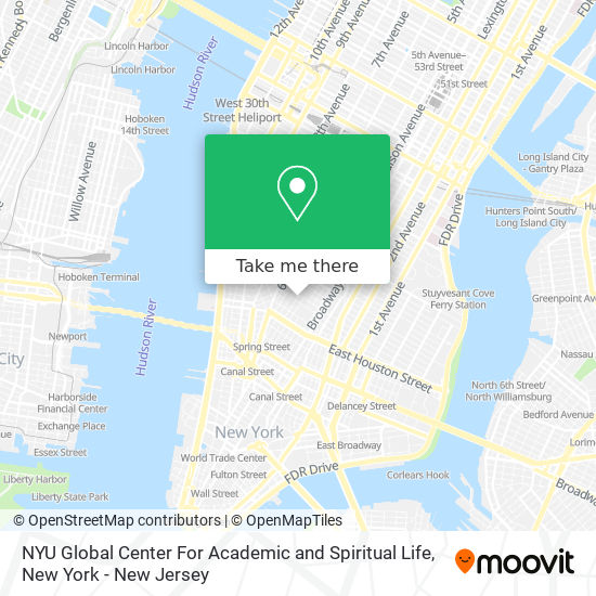 Mapa de NYU Global Center For Academic and Spiritual Life