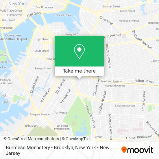 Burmese Monastery - Brooklyn map