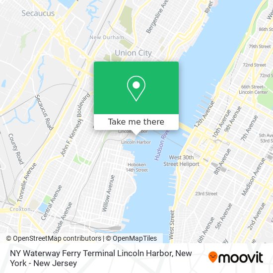 Mapa de NY Waterway Ferry Terminal Lincoln Harbor