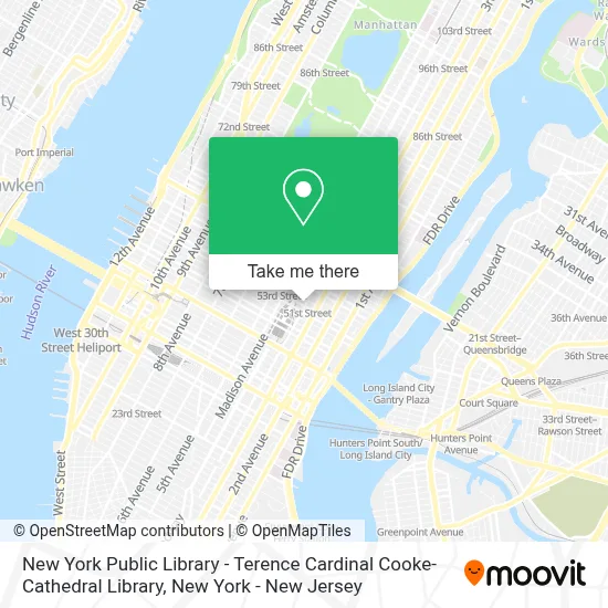 New York Public Library - Terence Cardinal Cooke-Cathedral Library map
