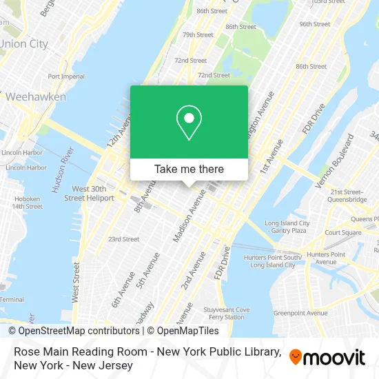 Rose Main Reading Room - New York Public Library map