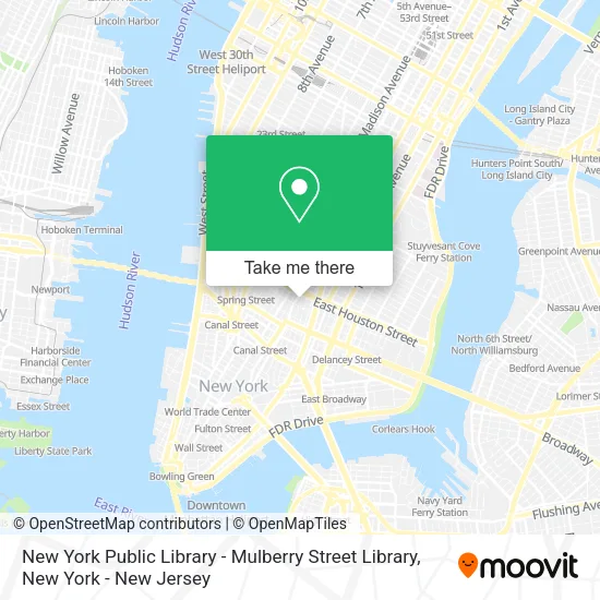 New York Public Library - Mulberry Street Library map