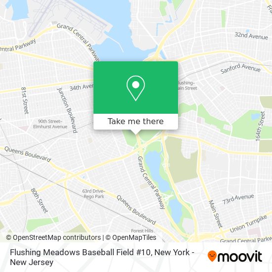 Flushing Meadows Baseball Field #10 map