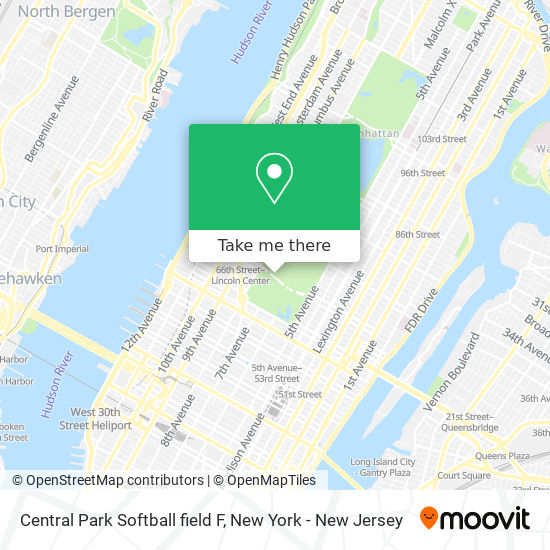Mapa de Central Park Softball field F