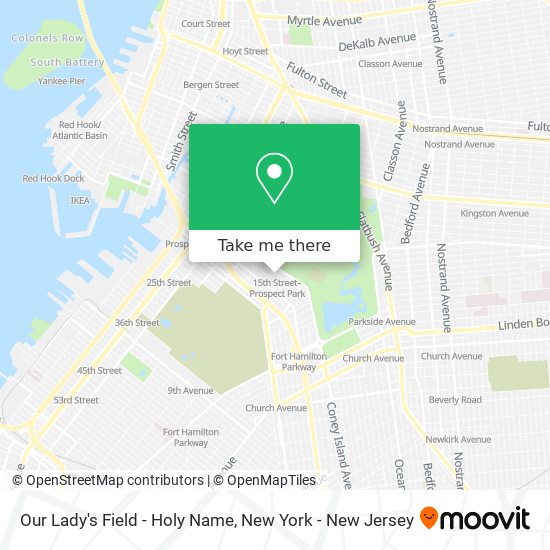 Our Lady's Field - Holy Name map