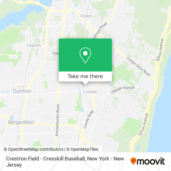 Mapa de Crestron Field - Cresskill Baseball