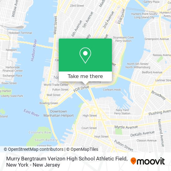 Murry Bergtraum Verizon High School Athletic Field map