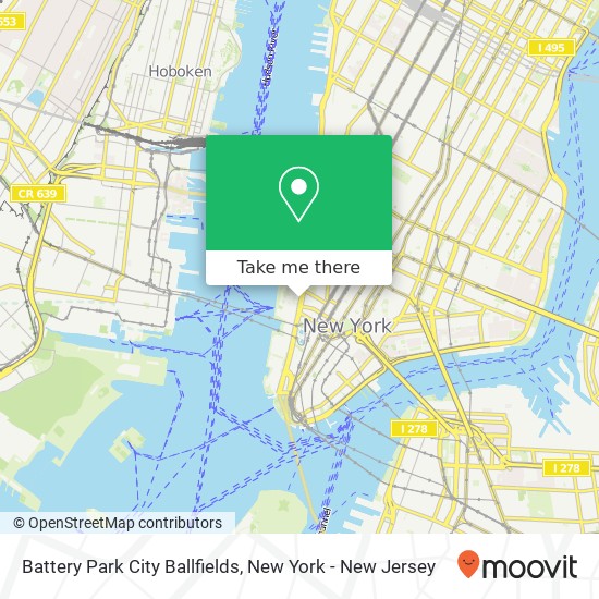 Mapa de Battery Park City Ballfields