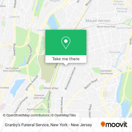 Granby's Funeral Service map
