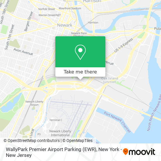 Mapa de WallyPark Premier Airport Parking (EWR)