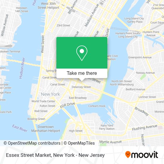 How to get to Essex Street Market in Manhattan by subway, bus or train?
