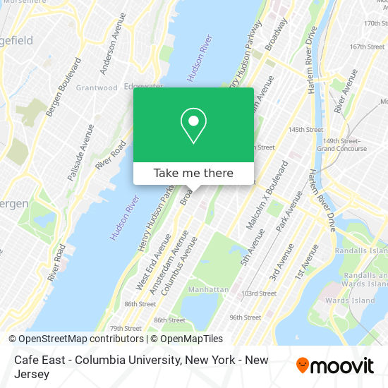 Mapa de Cafe East - Columbia University