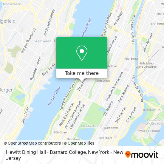 Hewitt Dining Hall - Barnard College map