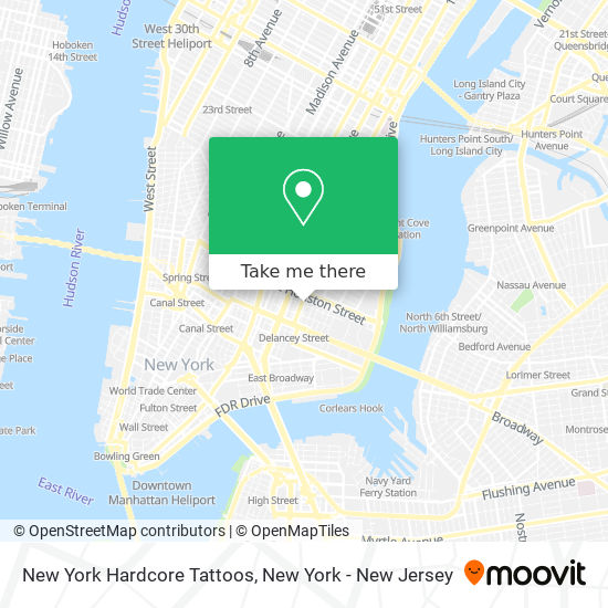Mapa de New York Hardcore Tattoos