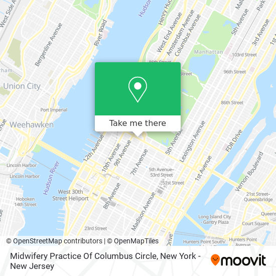 Midwifery Practice Of Columbus Circle map