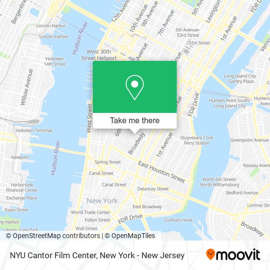 NYU Cantor Film Center map