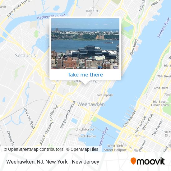 Mapa de Weehawken, NJ