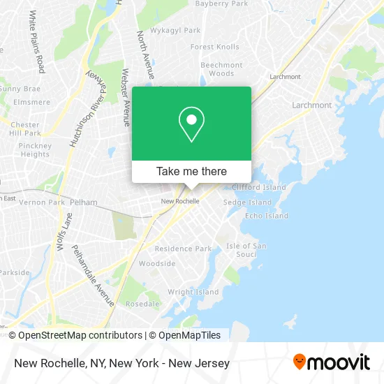 Mapa de New Rochelle, NY