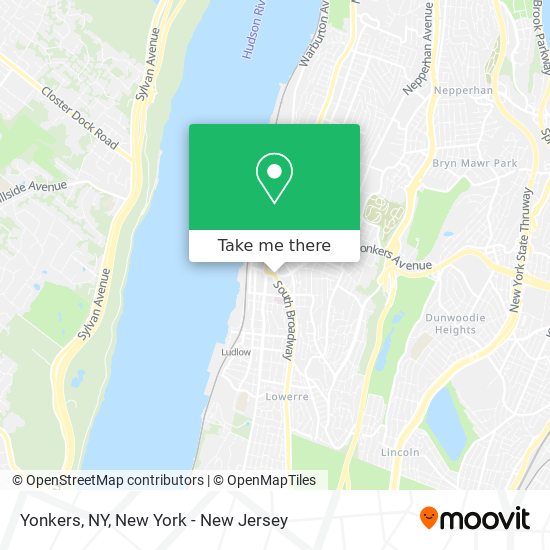 Mapa de Yonkers, NY