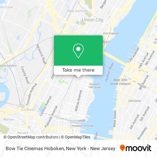 Mapa de Bow Tie Cinemas Hoboken