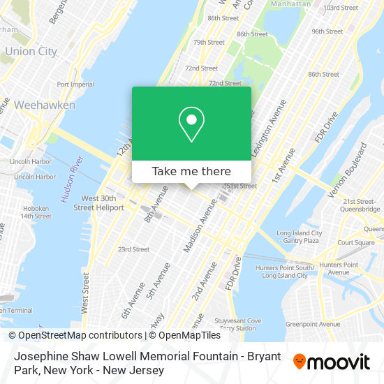 Mapa de Josephine Shaw Lowell Memorial Fountain - Bryant Park