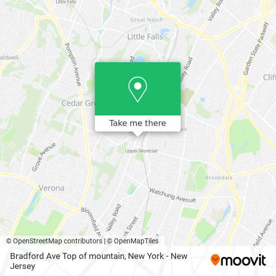 Bradford Ave Top of mountain map