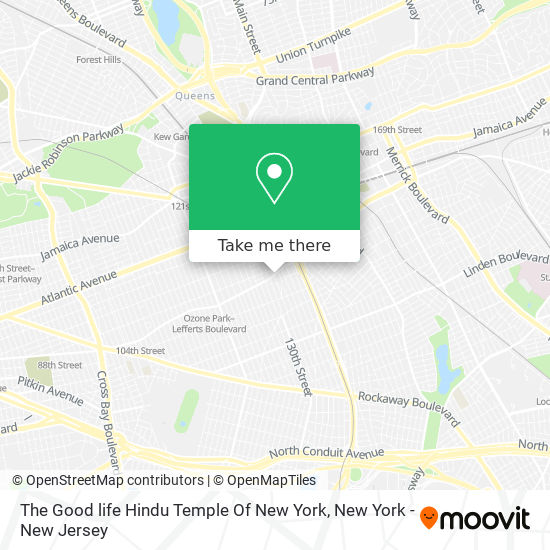 The Good life Hindu Temple Of New York map