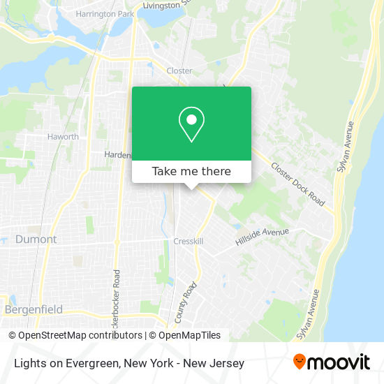 Lights on Evergreen map