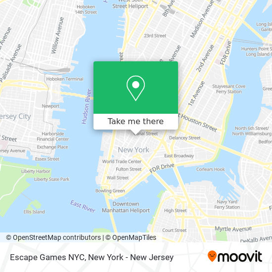 Escape Games NYC map