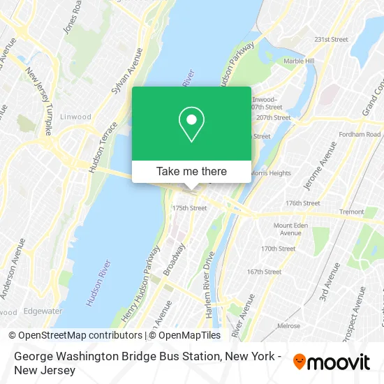 George Washington Bridge Bus Station map