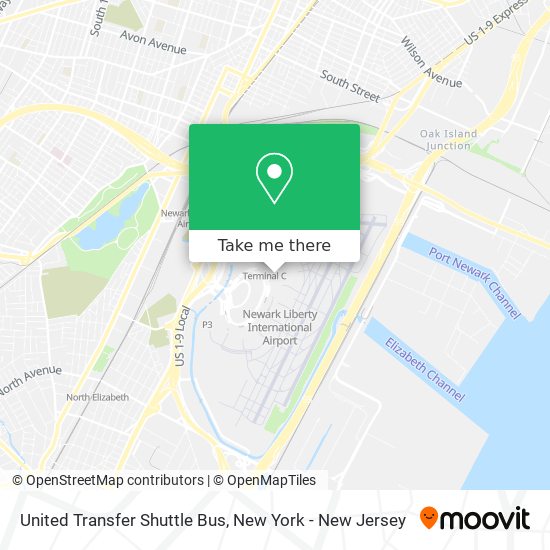 United Transfer Shuttle Bus map