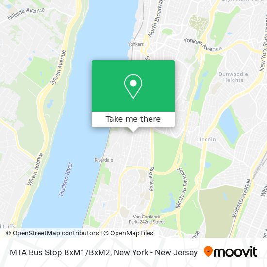 MTA Bus Stop BxM1/BxM2 map