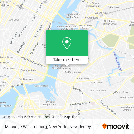 Mapa de Massage Williamsburg