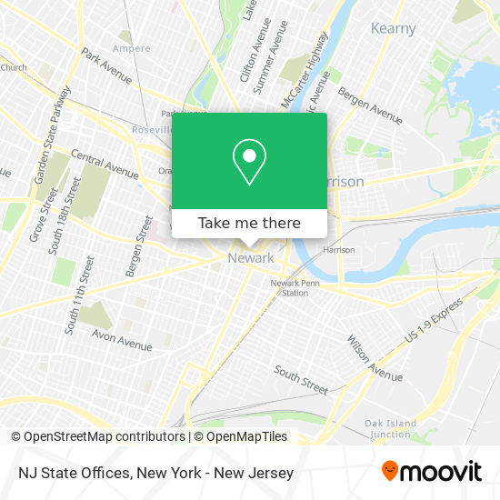 NJ State Offices map