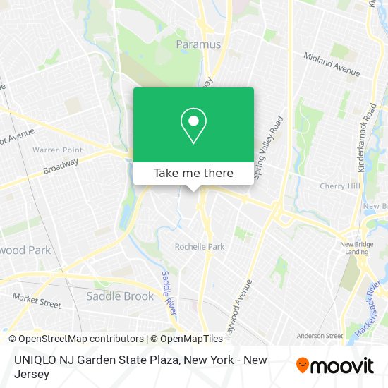 UNIQLO NJ Garden State Plaza map