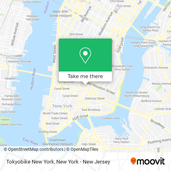 Mapa de Tokyobike New York