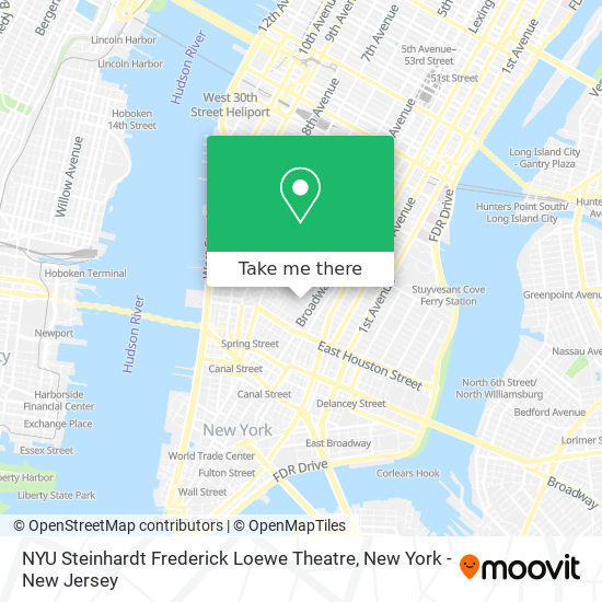 Mapa de NYU Steinhardt Frederick Loewe Theatre