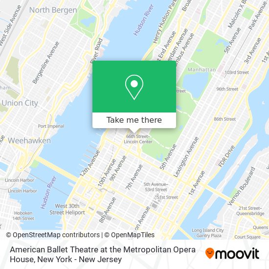 American Ballet Theatre at the Metropolitan Opera House map