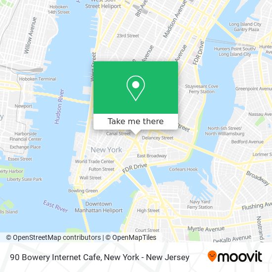 Mapa de 90 Bowery Internet Cafe