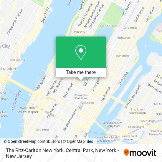 The Ritz-Carlton New York, Central Park map