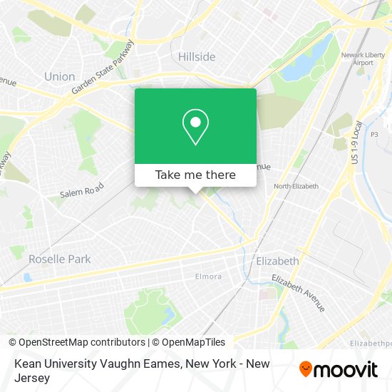 Kean University Vaughn Eames map