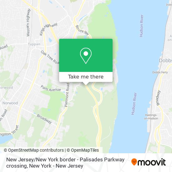 New Jersey / New York border - Palisades Parkway crossing map